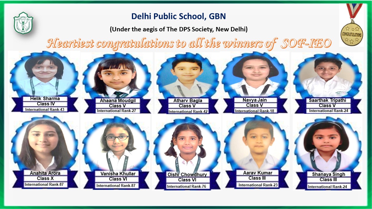 IEO Toppers of DPS, GBN