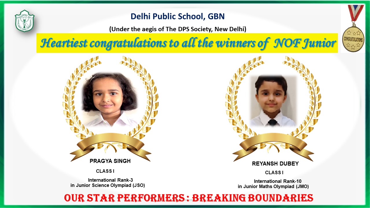 Declaration of Results of National Olympiad Foundation, Junior