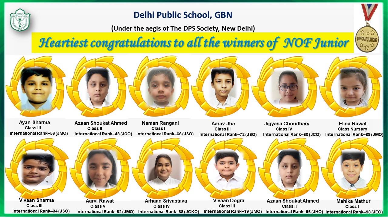 Declaration of Results of National Olympiad Foundation, Junior